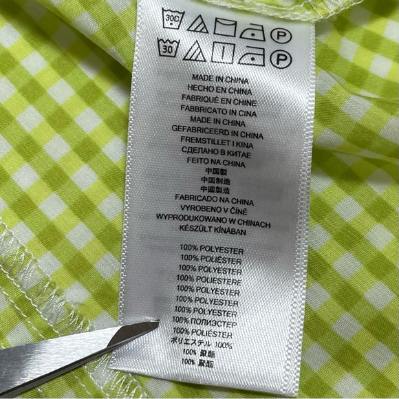 Michael Kors Lime Checkered Button Down Shirt - Picture 7 of 11